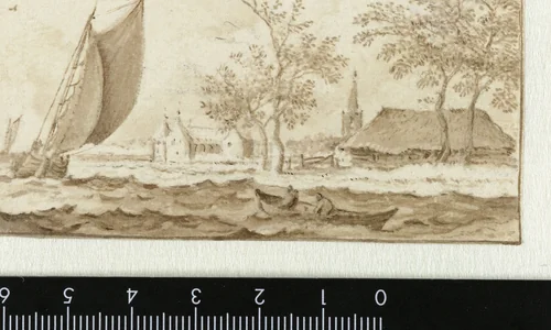 Woelend water by Allaert van Everdingen, drawing, 1631-1675