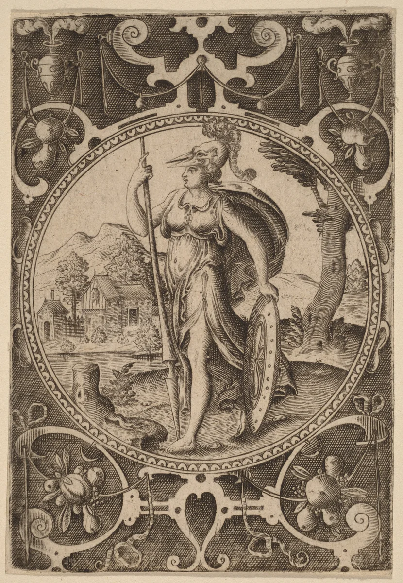 Minerva by Abraham de Bruyn, print, 1540-1587