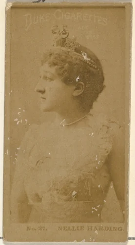 Card Number 27, Nellie Harding, from the Actors and Actresses series (N145-6) issued by Duke Sons & Co. to promote Duke Cigarettes by W. Duke, Sons & Co., photograph, 1880-1889
