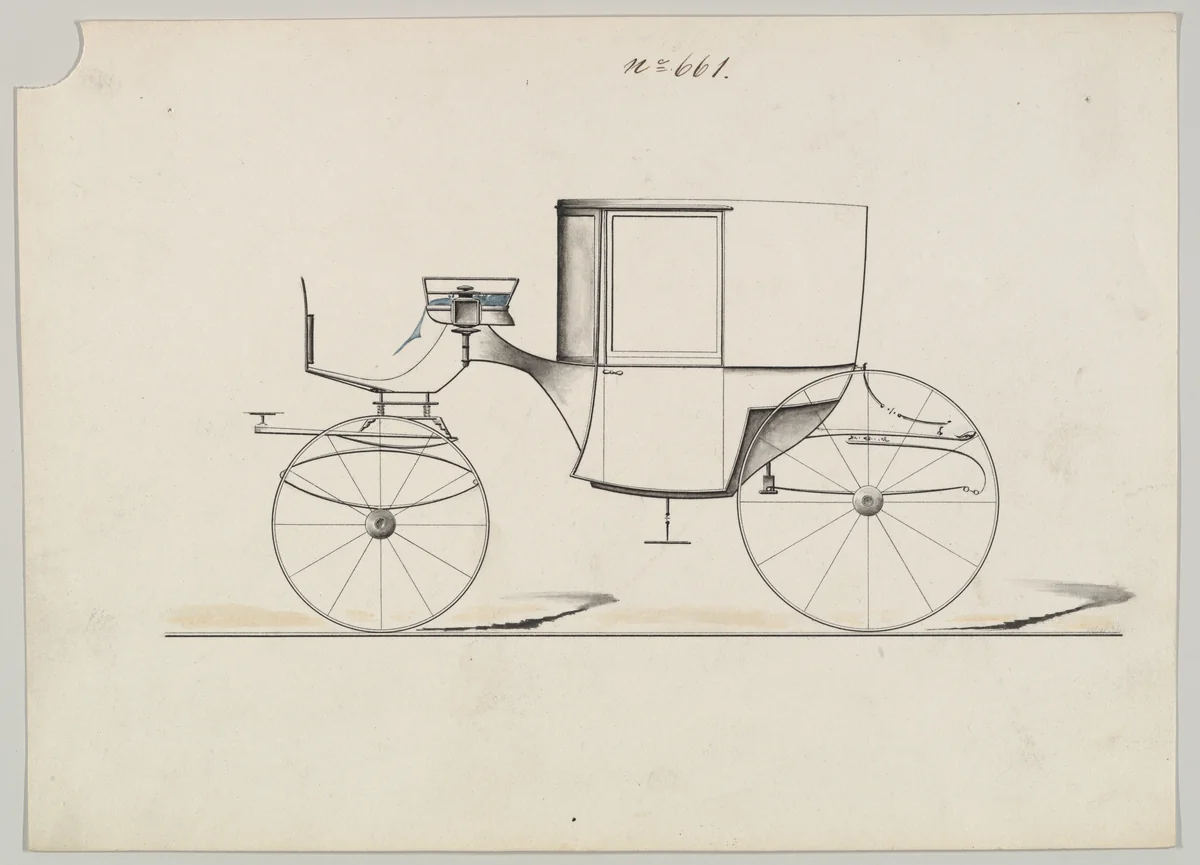Coupé # 661 by Brewster & Co., drawing, 1850-1870