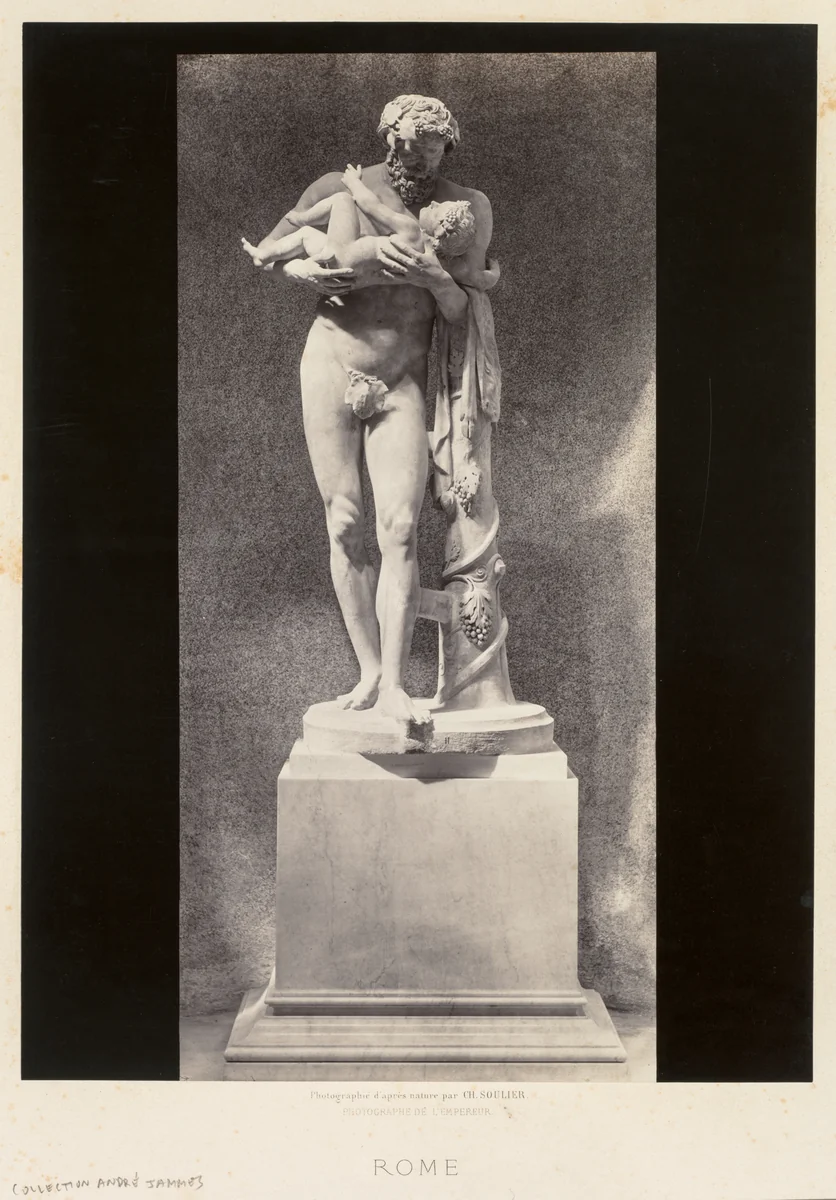 Silenus Holding the Child Dionysus, Louvre Museum, Paris by Charles Soulier, photograph, 1860-1869