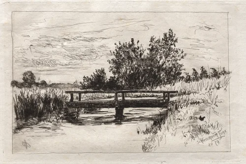 Bridge, Schleissheim by Otto H. Bacher, print, 1879