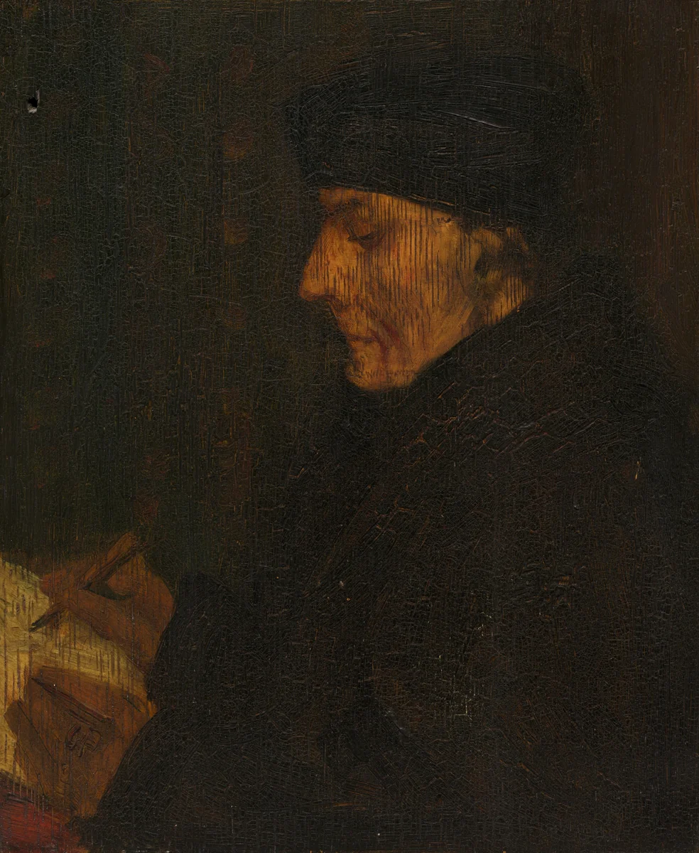 Memory Copy of Holbein's Erasmus by Alphonse Legros, painting, 1837-1911