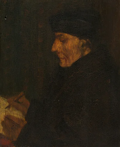Memory Copy of Holbein's Erasmus by Alphonse Legros, painting, 1837-1911