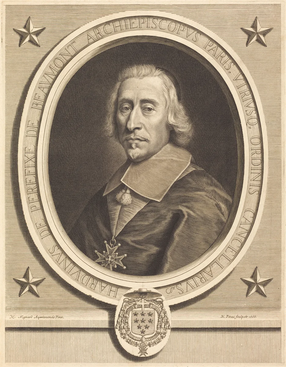 Perefixe de Beaumont by Nicolas Pitau I; Pierre Mignard I, print, 1666