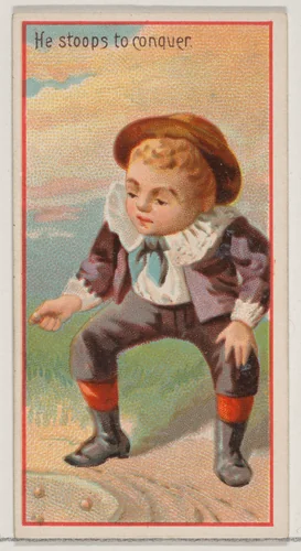 He Stoops to Conquer, from the Jokes series (N87) for Duke brand cigarettes by W. Duke, Sons & Co., print, 1890