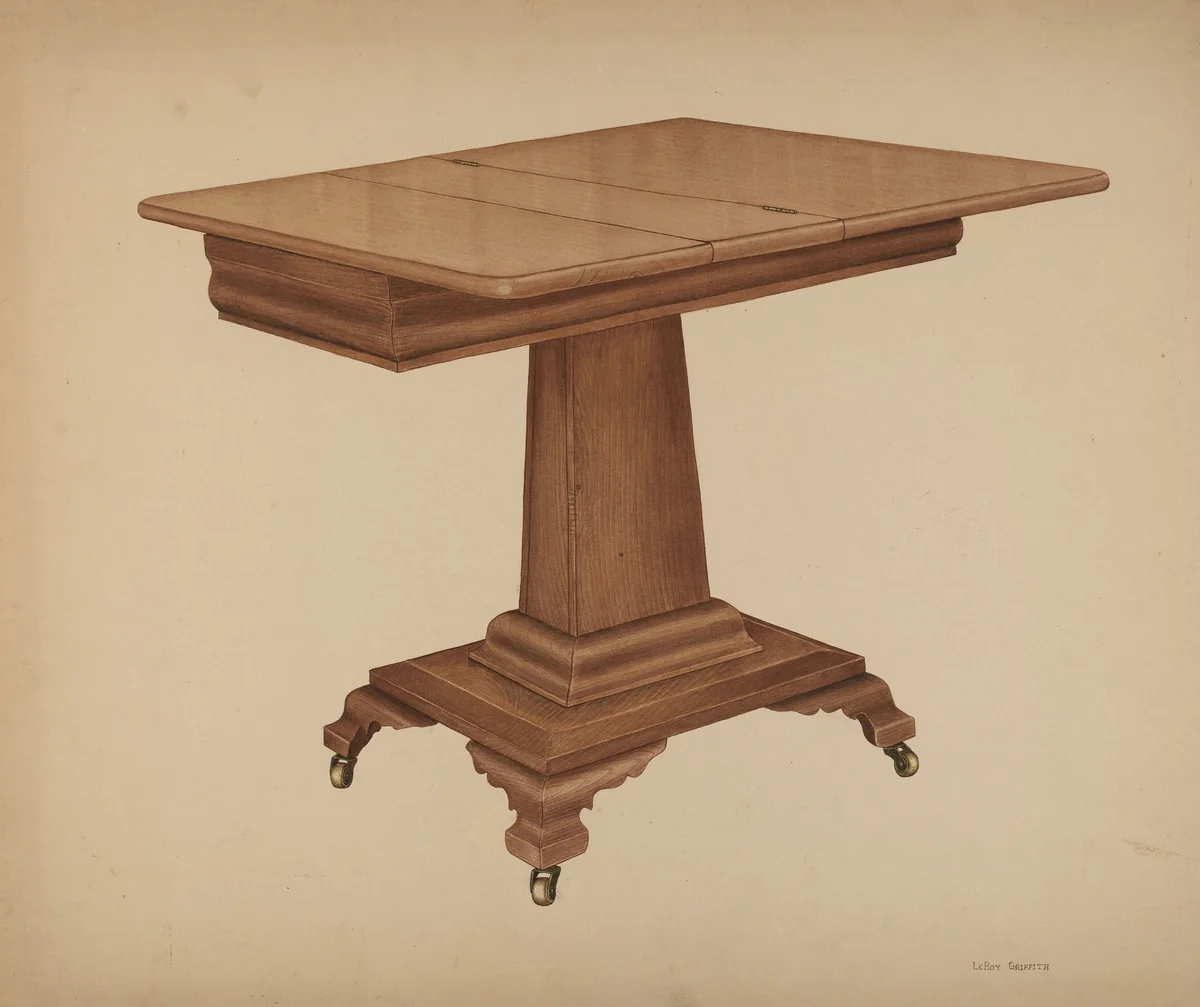 Table (pedestal) by LeRoy Griffith, index of american design, 1940