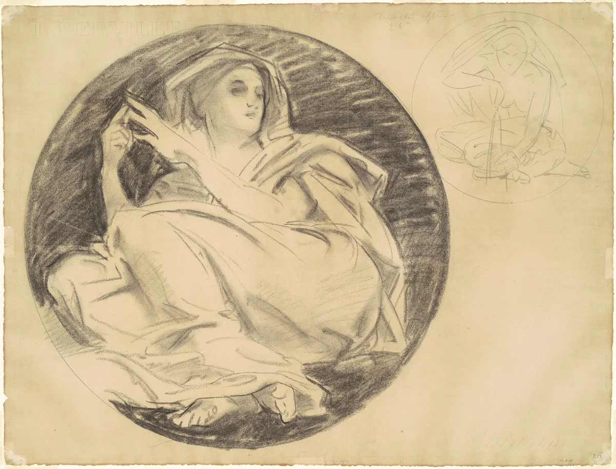 Studies for "Astronomy" by John Singer Sargent, drawing, 1916-1921
