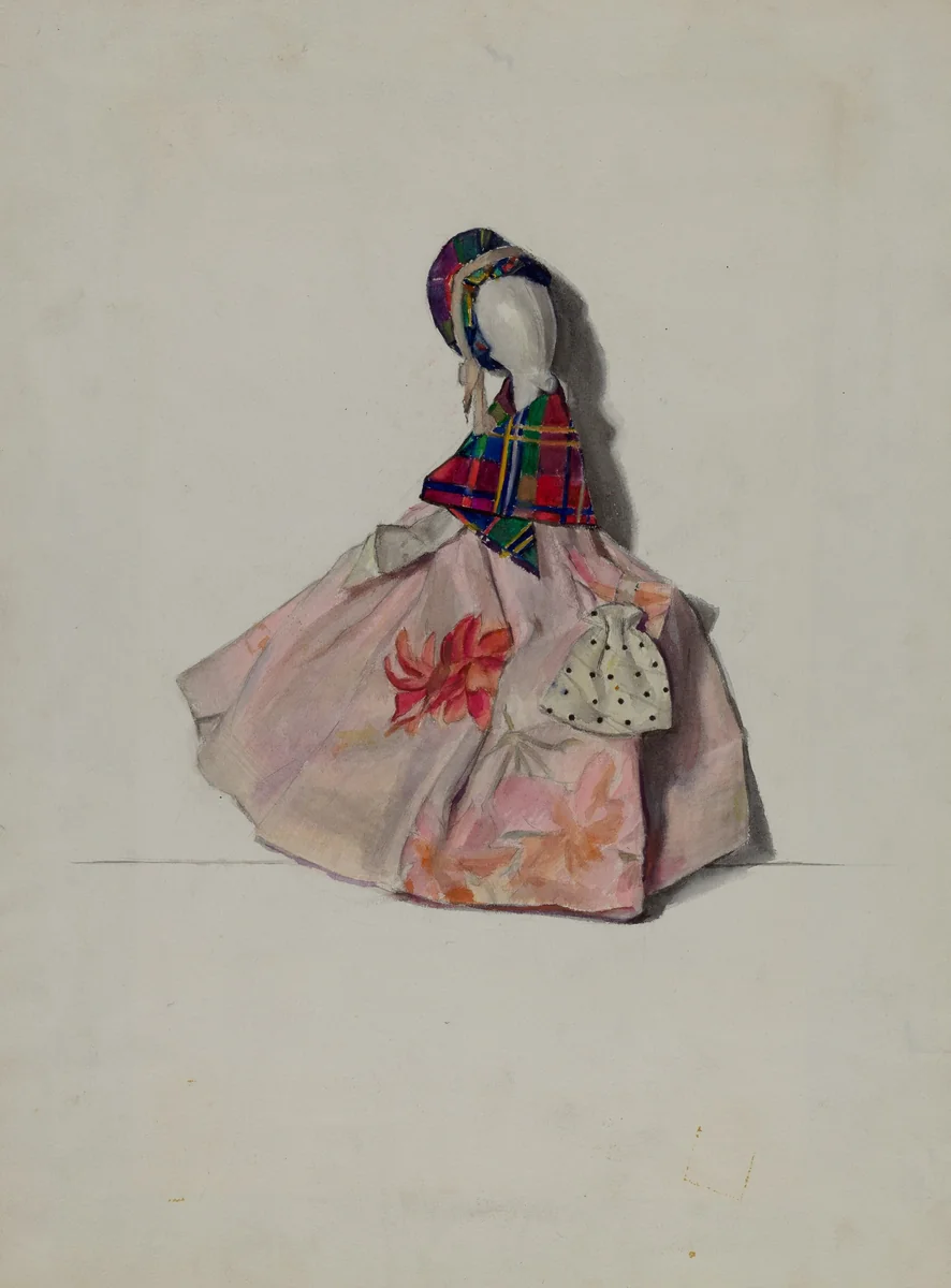 Clay Pipe Doll by Jane Iverson, index of american design, 1936