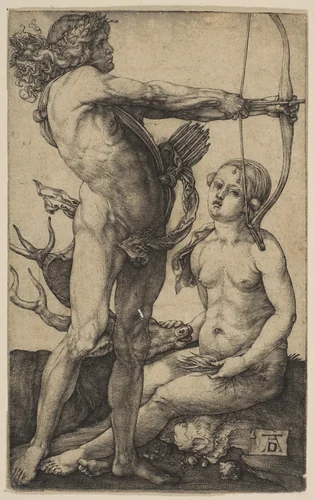 Apollo and Diana by Albrecht Dürer, print, 1503-1504