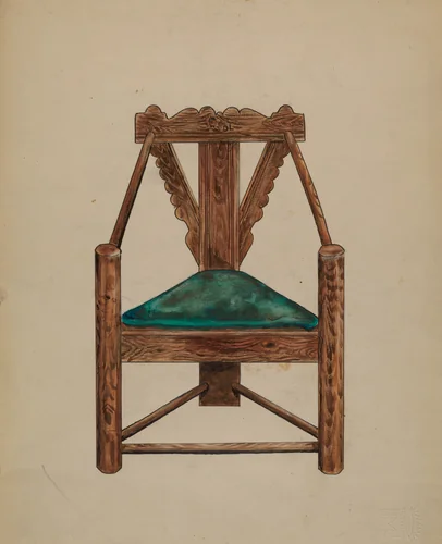 Chair by Thomas Eliot, index of american design, 1935-1942