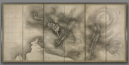 Dragon and Tiger by Sesson Shūkei (雪村周継), painting, 1546-1556