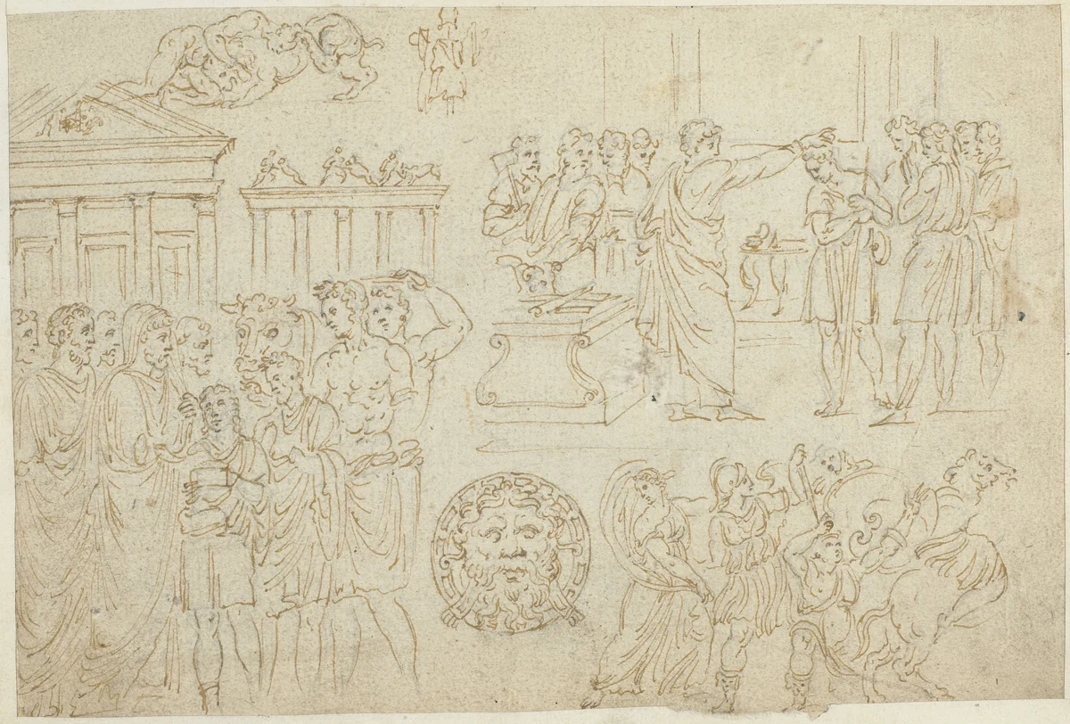 Beelden en fresco by anonymous, drawing, 1550-1570