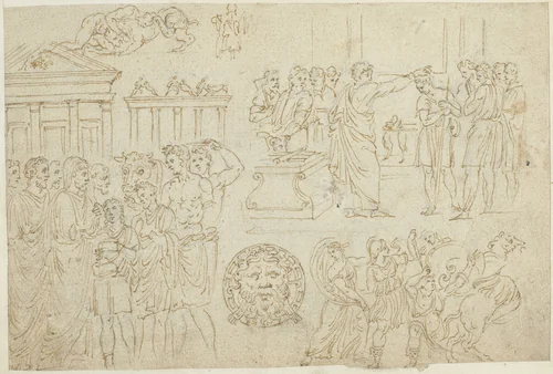 Beelden en fresco by anonymous, drawing, 1550-1570