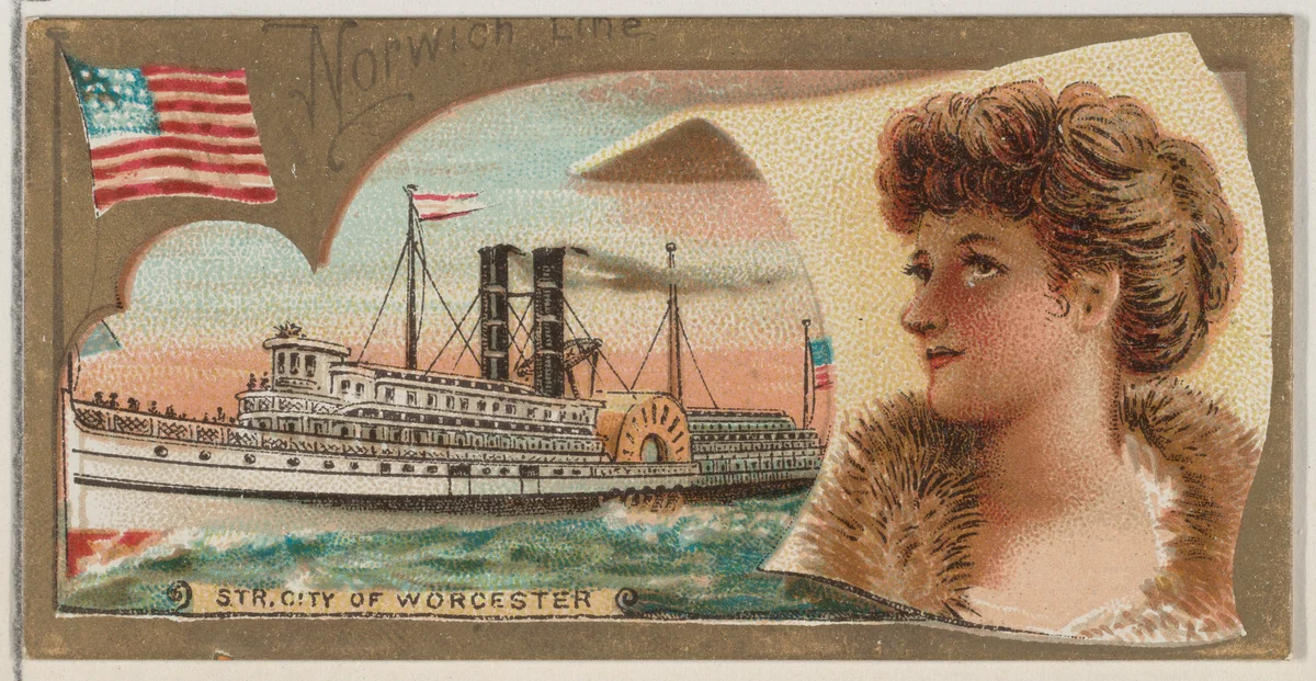 Steamship City of Worcester, Norwich Line, from the Ocean and River Steamers series (N83) for Duke brand cigarettes by W. Duke, Sons & Co., print, 1887