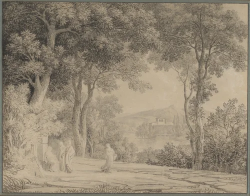 Classical Landscape with Women at a Fountain by Pierre Henri de Valenciennes, drawing, 1760-1819