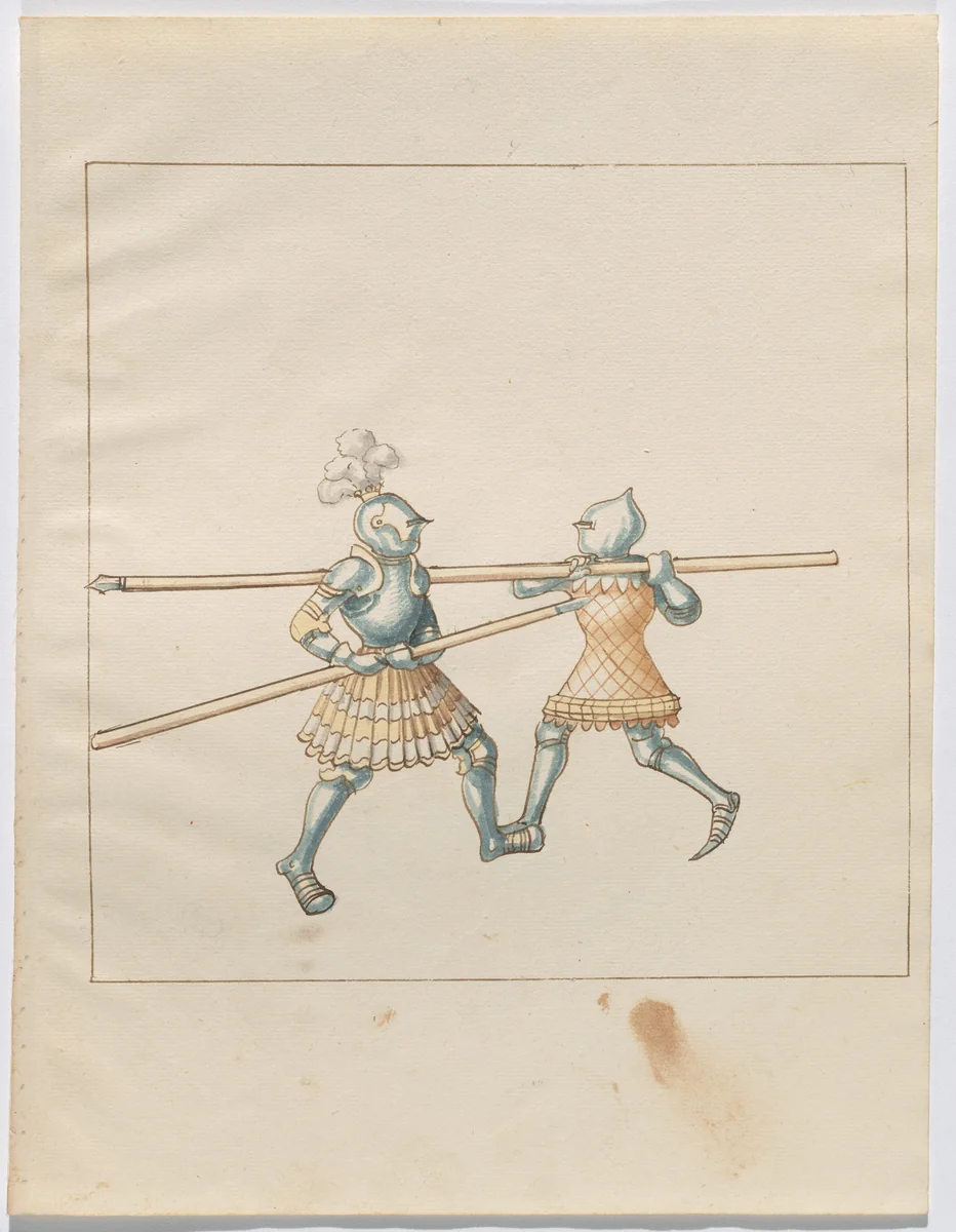 Foot Combat with Pikes by German 16th Century, drawing, 1515