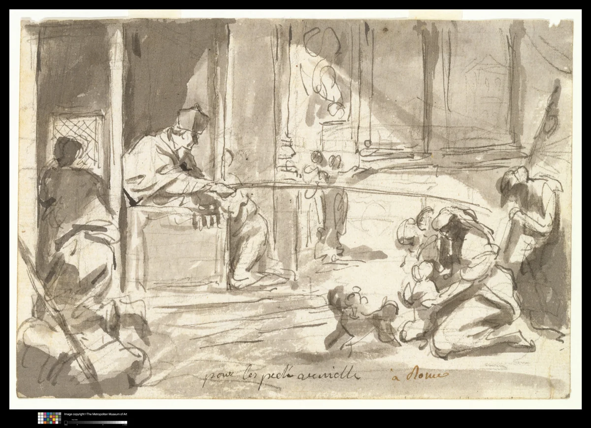 Le Grand Pénitencier by Augustin Pajou, drawing, 1740-1809