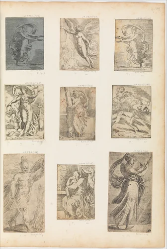 Young Woman Holding a Plate by Master F. P., print, 1500-1599