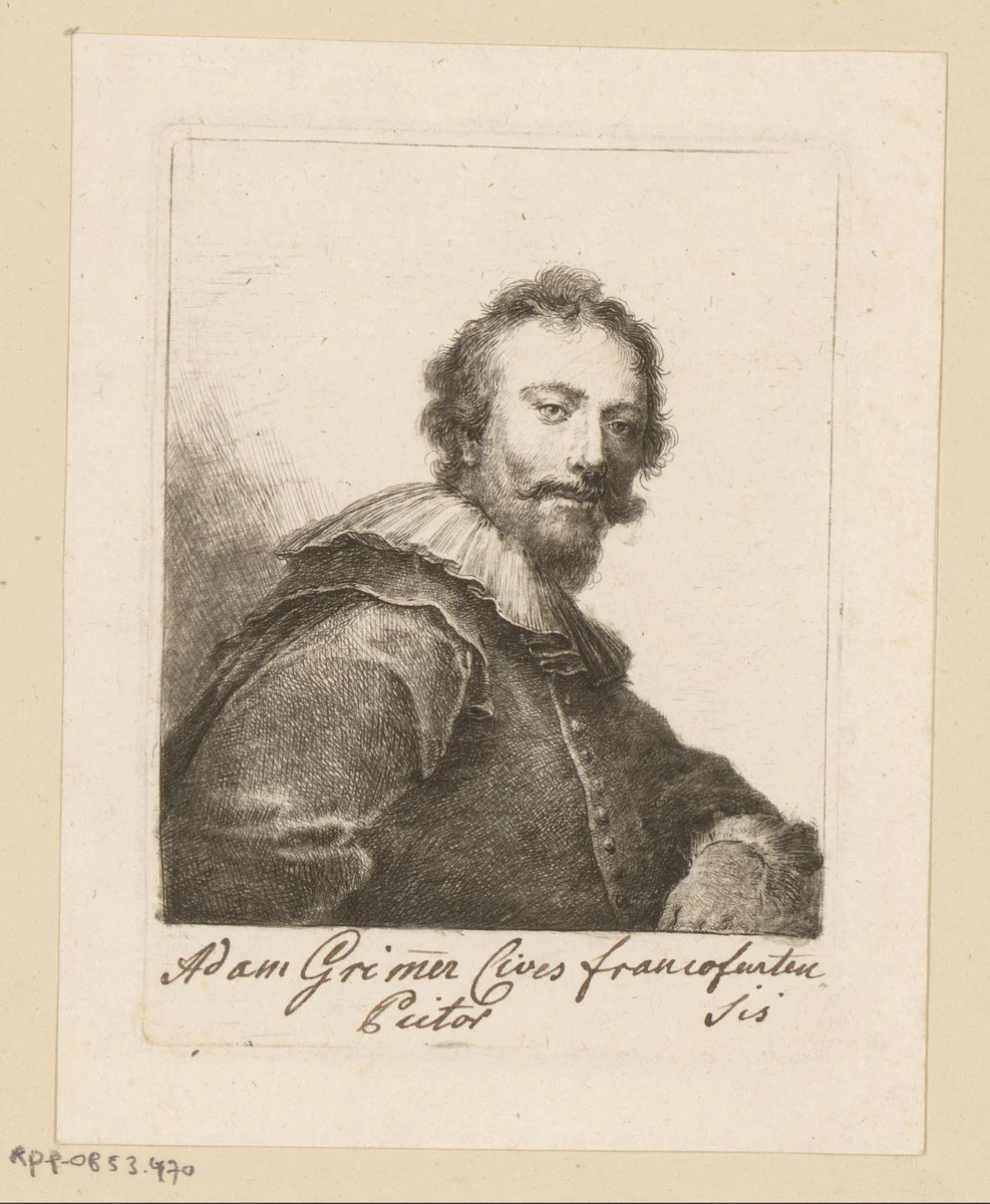 Portret van Adam Grimmer by Johann Andreas Benjamin Nothnagel, print, 1778