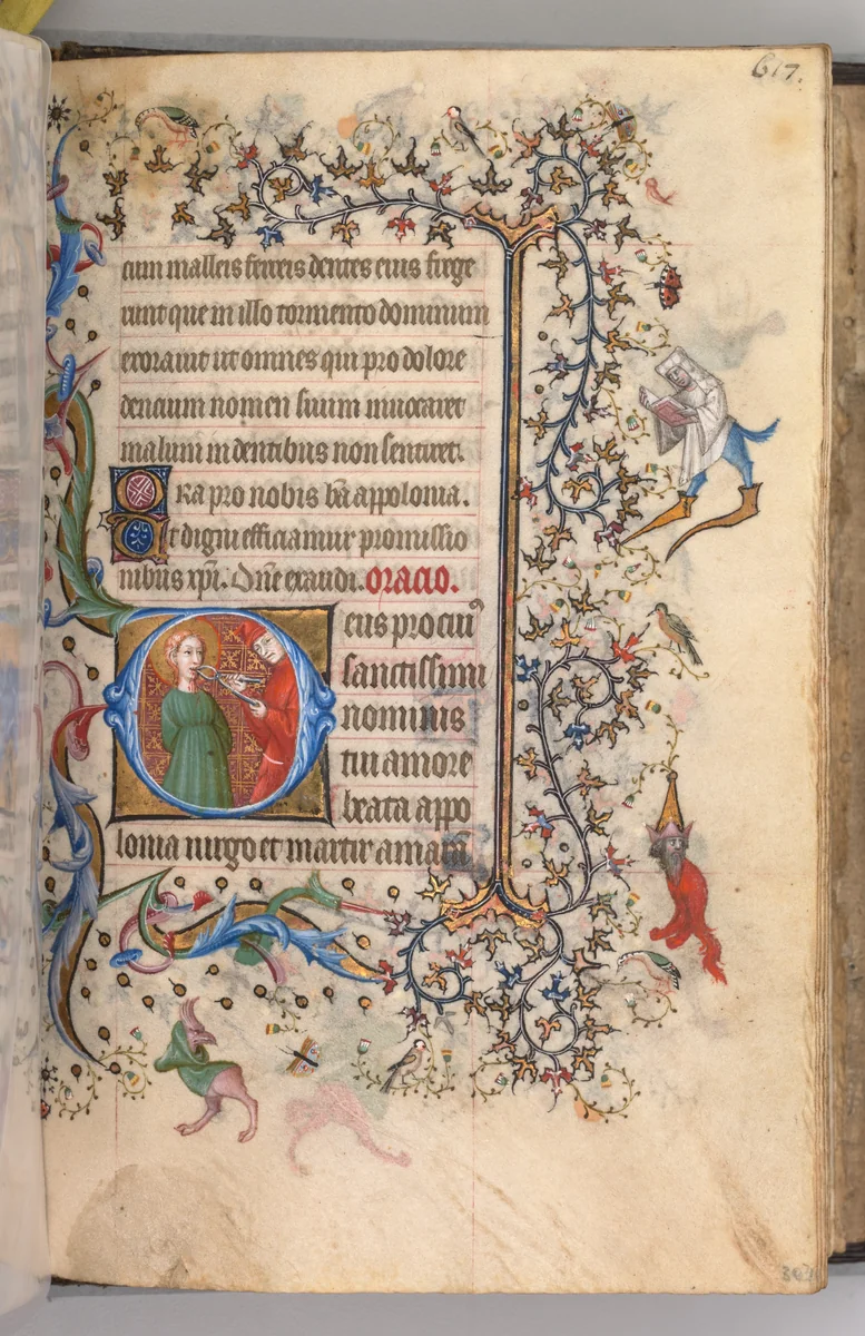 Hours of Charles the Noble, King of Navarre (1361-1425): fol. 303r, St. Apollonia by Master of the Brussels Initials and Associates, book, 1400-1410