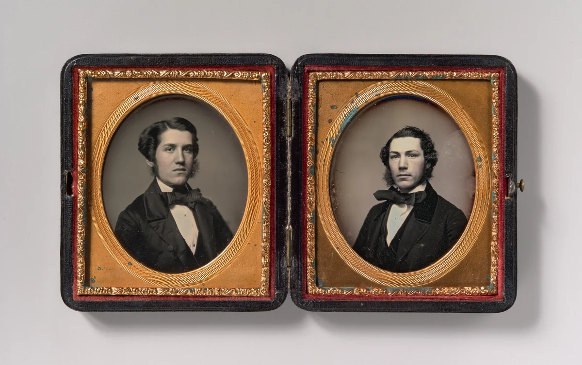 [Double Plate: Two Men with Sideburns] by John Adams Whipple, photograph, 1850-1859