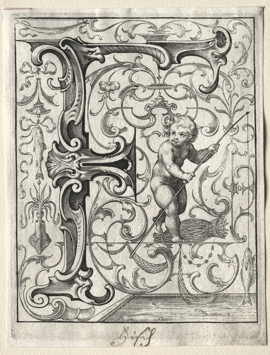 New ABC Booklet: F by Lucas Kilian, print, 1627