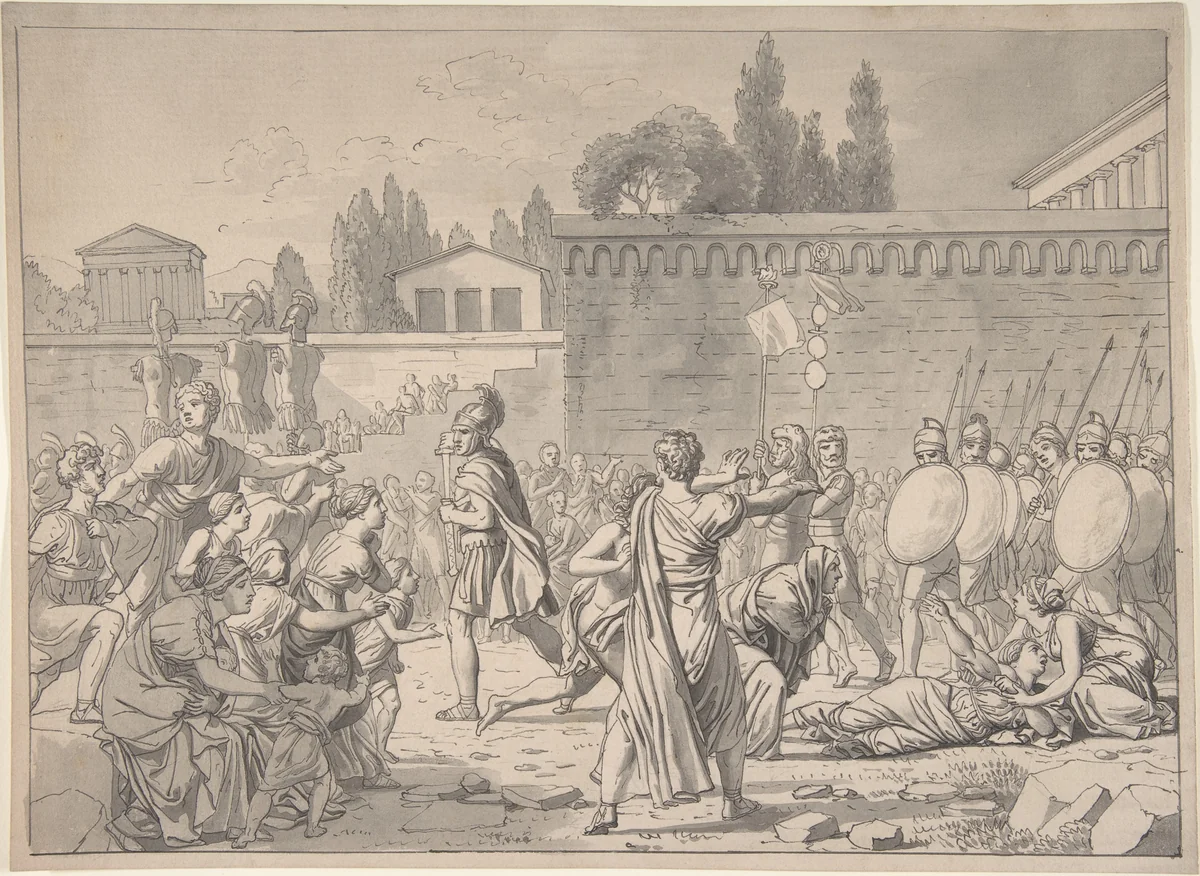 The Surviving Horatian by Christoffer Wilhelm Eckersberg, drawing, 1800-1853