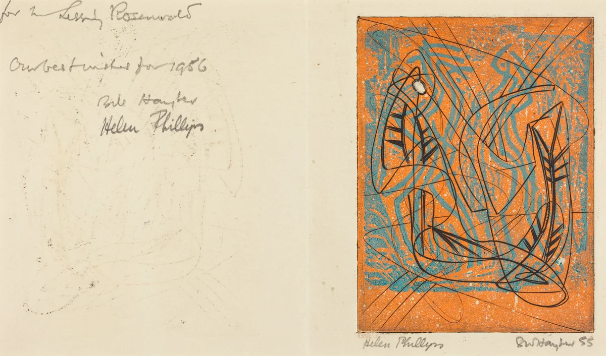 Greeting Card by Stanley William Hayter, print, 1955