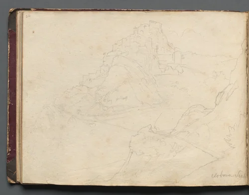 Album with Views of Rome and Surroundings, Landscape Studies, page 20b: "Cervera" by Franz Nadorp, book, 1830-1870