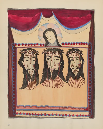 Plate 20 (Variant): Saint Veronica: From Portfolio "Spanish Colonial Designs of New Mexico" by American 20th Century, index of american design, 1935-1942