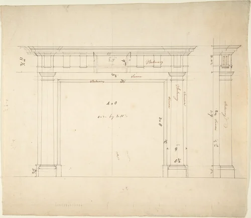 Design for a Chimneypiece by Sir William Chambers, drawing, 1740-1800