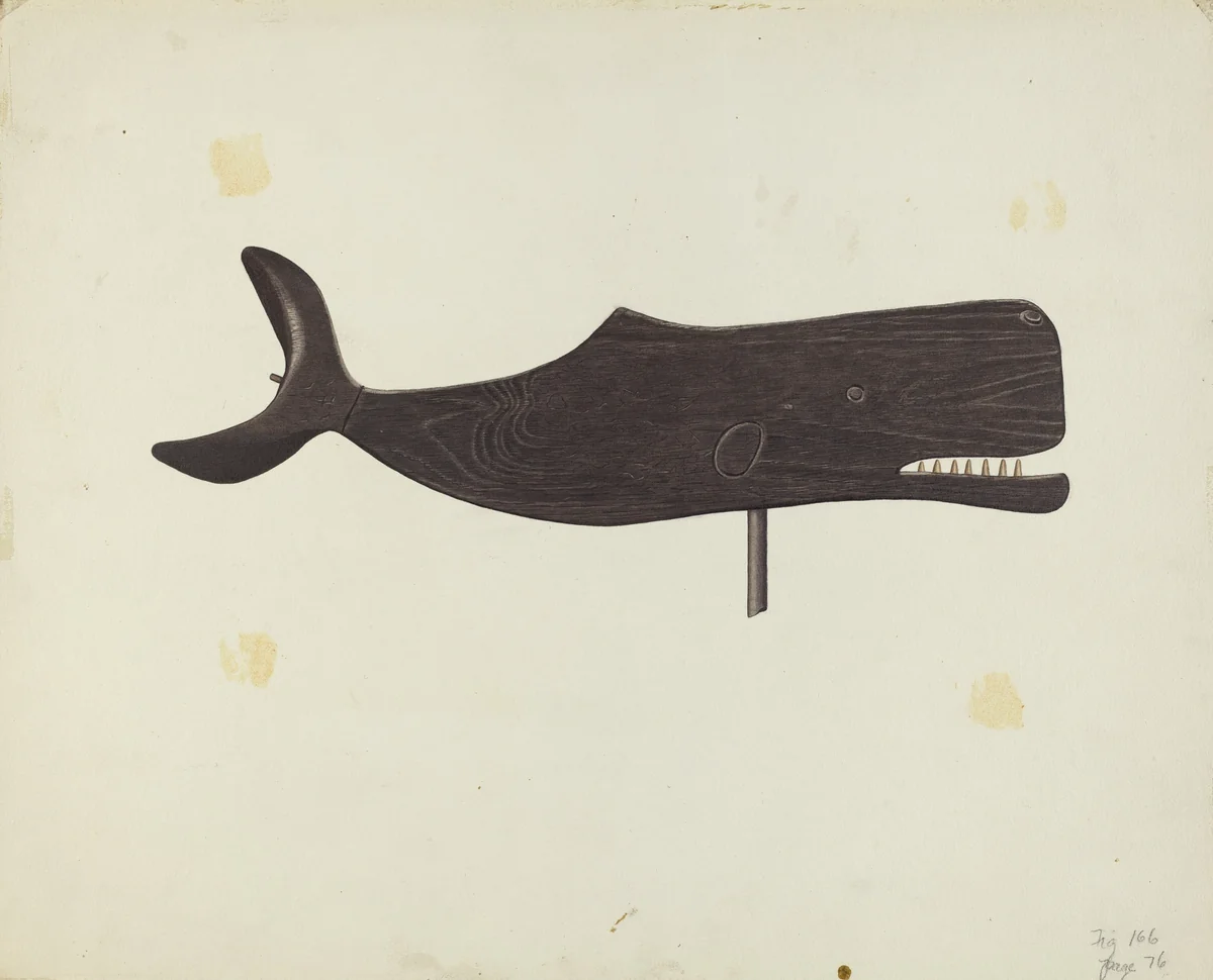 Whale Weather Vane by Albert Ryder, index of american design, 1939
