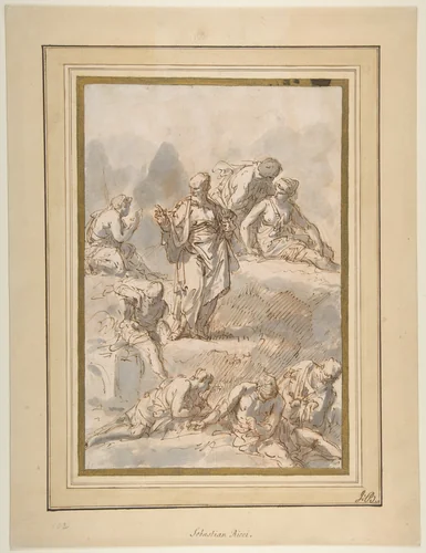 Figure Studies by Sebastiano Ricci, drawing, 1659-1734