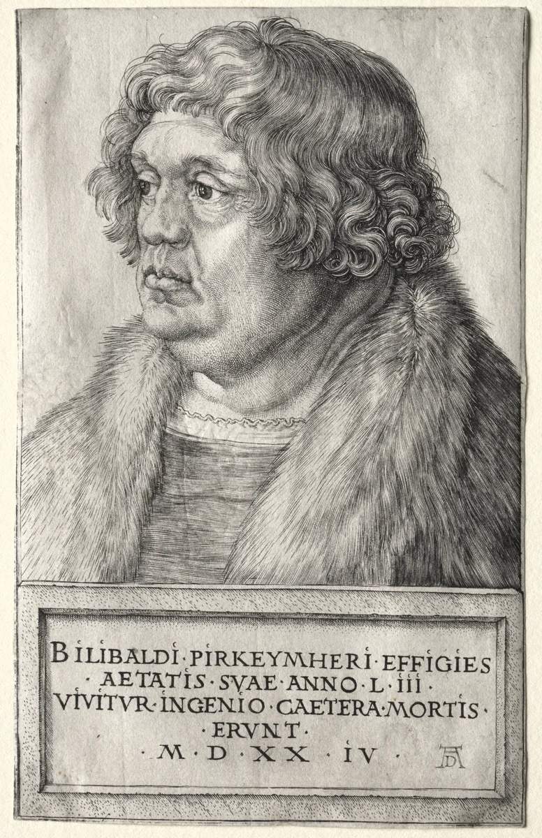 Willibald Pirkheimer by Albrecht Dürer, print, 1524