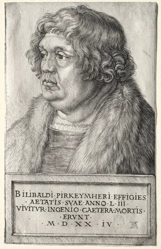 Willibald Pirkheimer by Albrecht Dürer, print, 1524