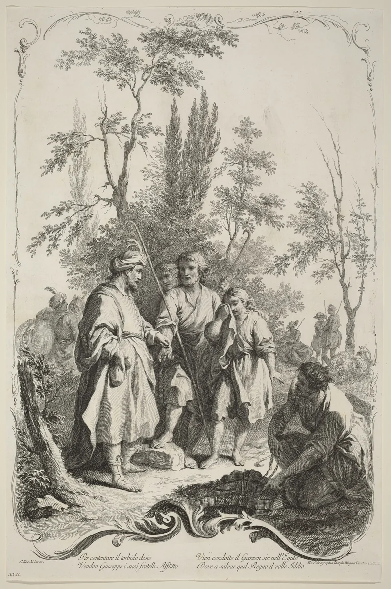 Joseph and His Brothers by Joseph Wagner
Giuseppe Zocchi, print, 1745