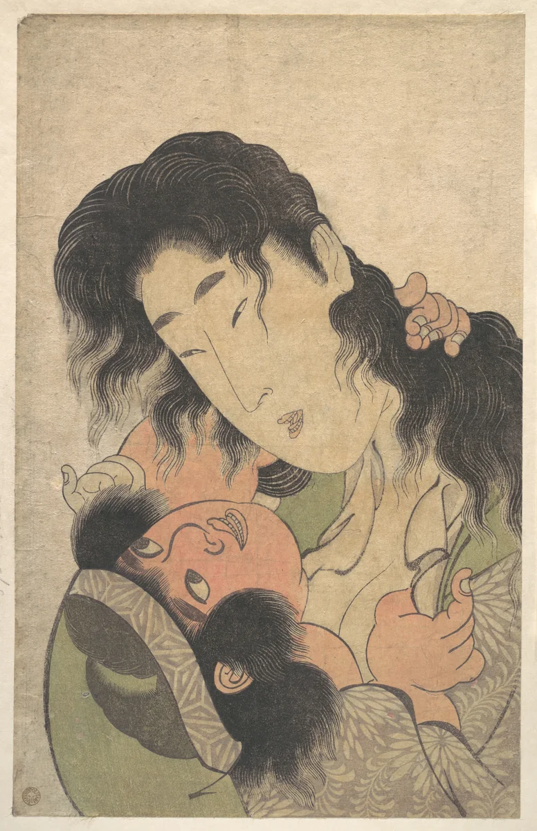 Yamauba Playing with Kintarō by Kitagawa Utamaro (喜多川歌麿), print, 1795-1805