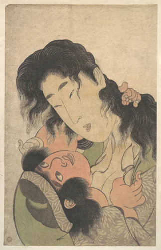 Yamauba Playing with Kintarō by Kitagawa Utamaro (喜多川歌麿), print, 1795-1805