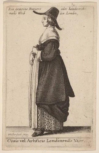 Ciuis vel Artificis Londinensis Vxor by Wenceslaus Hollar, print, 1649