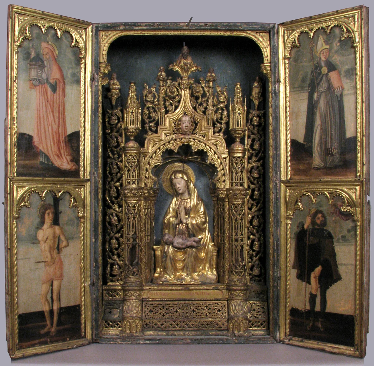 Altar Shrine with Four Saints by Italian Painter, painting, 1450-1475
