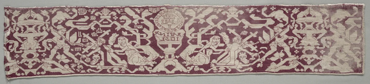 Embroidered Border by Unknown, textile, 1500-1699