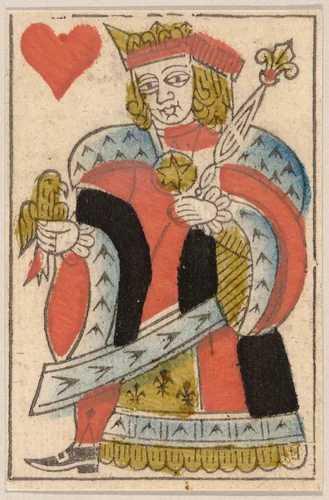 King of Hearts, from a Set of Piquet Cards by Claude Fayolle, print, 1770-1826
