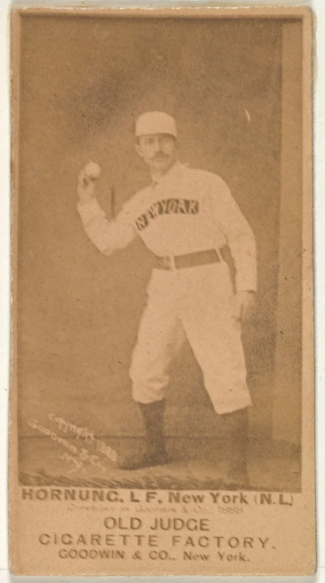 Hornung, Left Field, New York, from the Old Judge series (N172) for Old Judge Cigarettes by Goodwin & Company, photograph, 1888