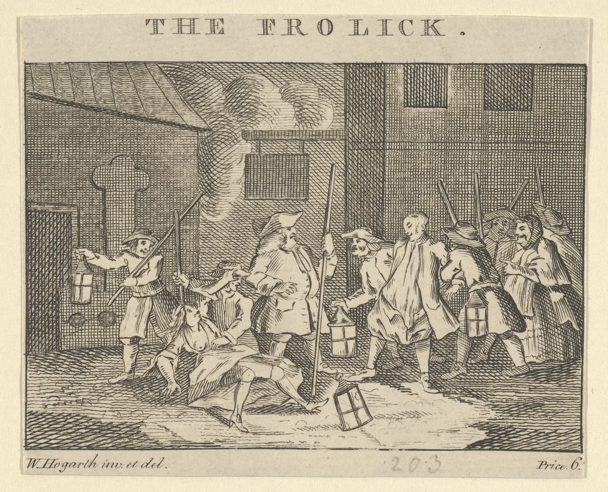 The Frolick (The Search Light) by William Hogarth, print, 1790-1810