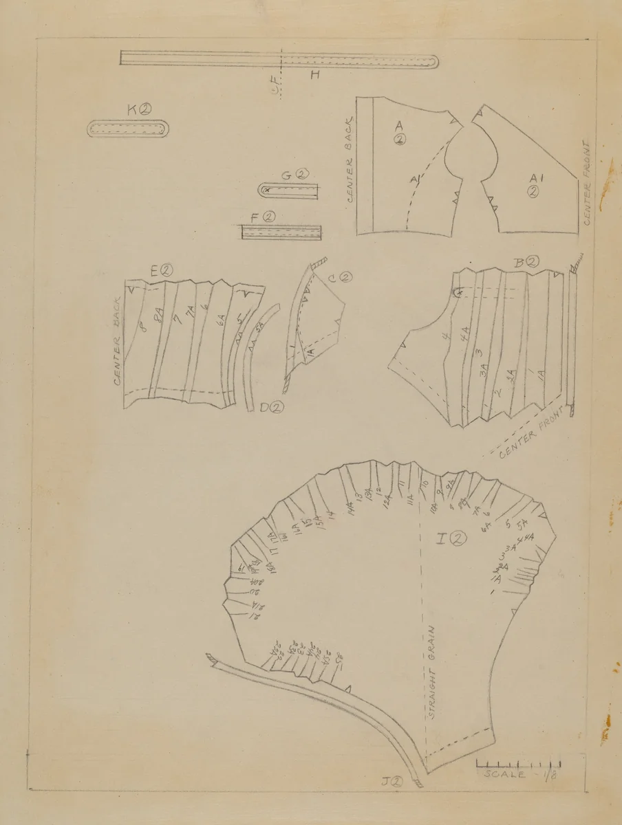 Pattern for Dress by Jean Peszel, index of american design, 1936