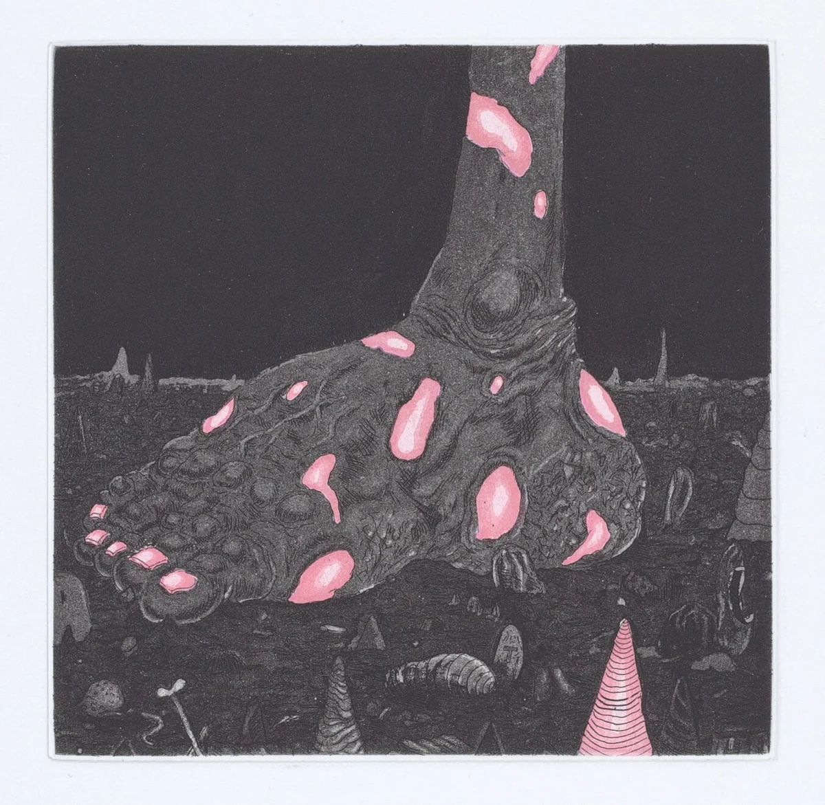The Night Foot by Trenton Doyle Hancock, print, 2010