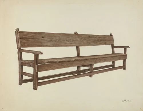 Mission Bench by Vera Van Voris, index of american design, 1938