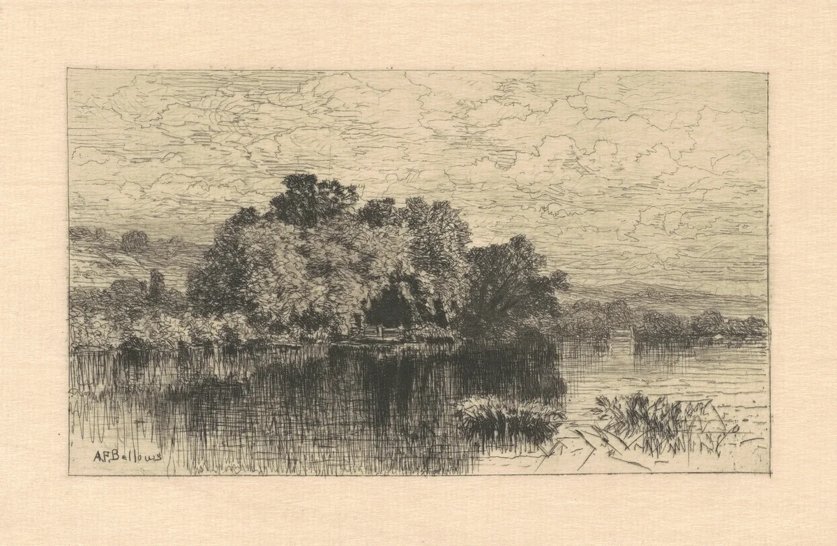 Mill Pond at Windsor, Connecticut by Albert Fitch Bellows, print, 1880