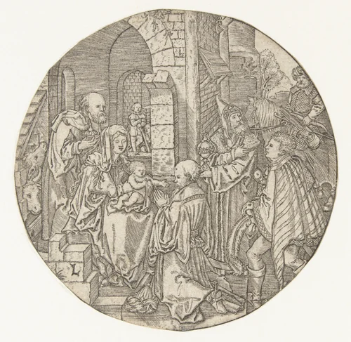 De aanbidding der koningen by Unknown, print, 1500-1524